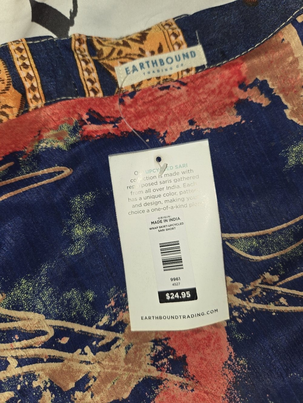 Earthbound Navy & Mustard Print Tie-Waist Wrap Circle Skirt - Picture 8 of 9